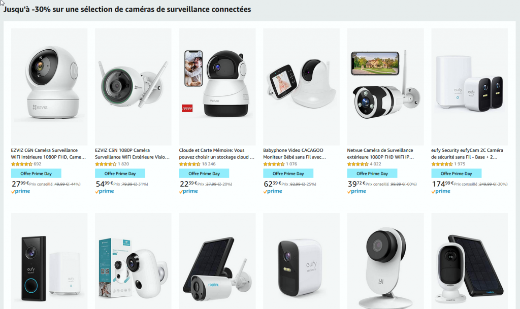 Prime Day - Bons plans sur les caméras de surveillance